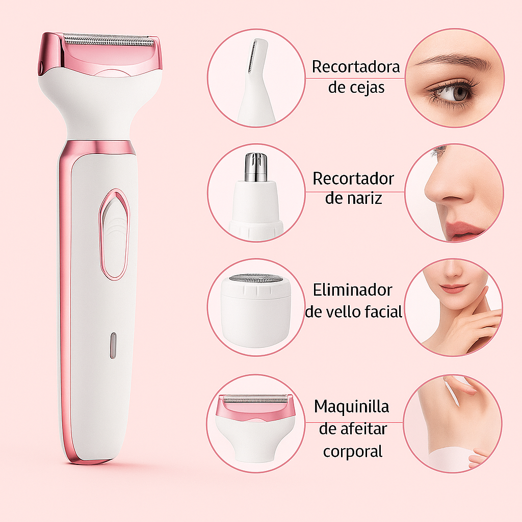 Depiladora Eléctrica - Corporal 4 En 1 Recargable